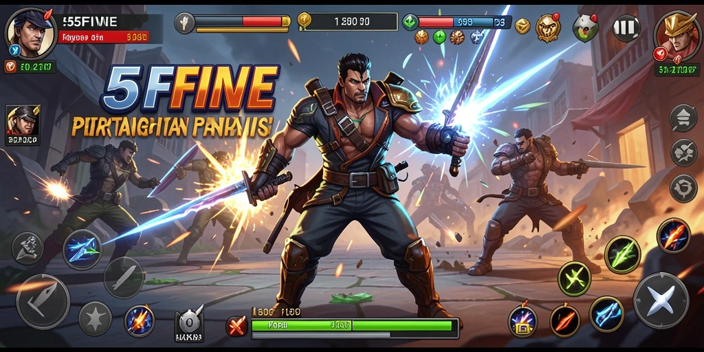 Tampilan aksi pertarungan seru di game 55FIVE.