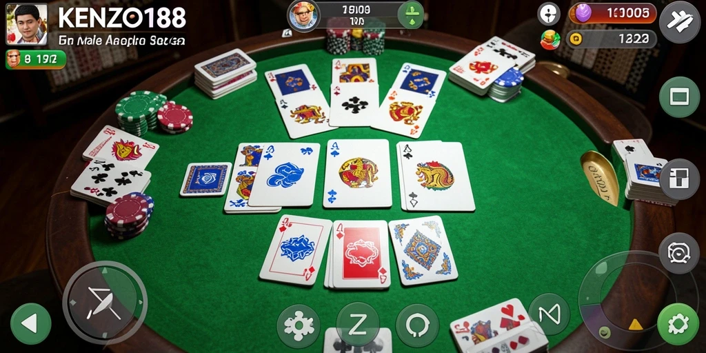 Tampilan gameplay seru dan interaktif KENZO188 diikuti oleh pemain Gaple.
