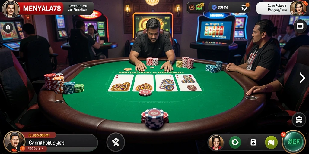 Screenshot utama MENYALA78 menampilkan keseruan meja Poker.