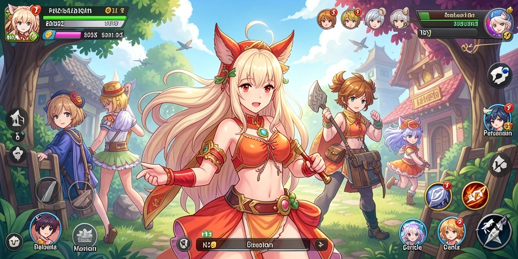 Tampilan gameplay N32 menampilkan aksi seru para karakter Anime.