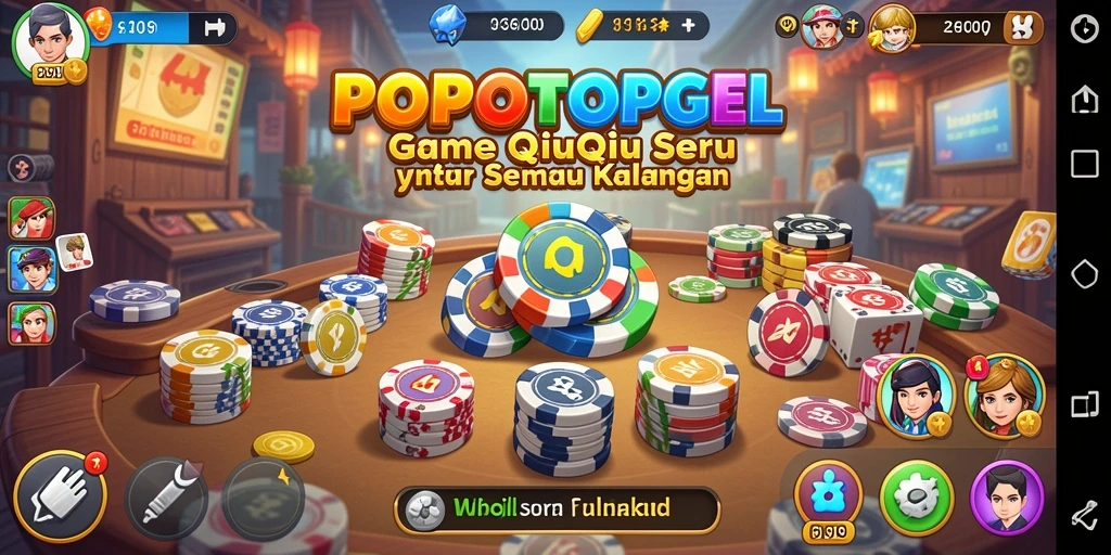Screenshot gameplay QiuQiu di POPOTOPGEL menampilkan keseruan permainan.