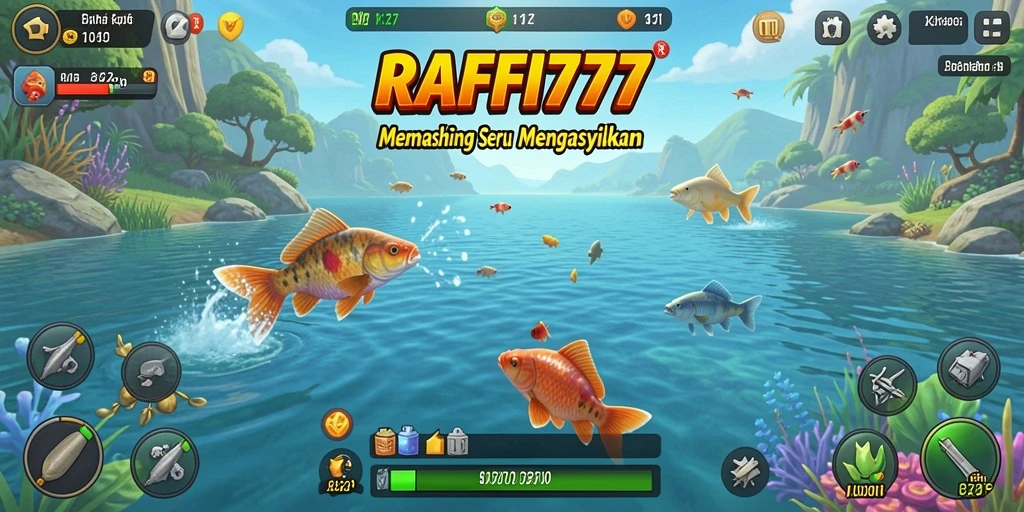 Tampilan gameplay RAFFI777 yang menakjubkan saat memancing.