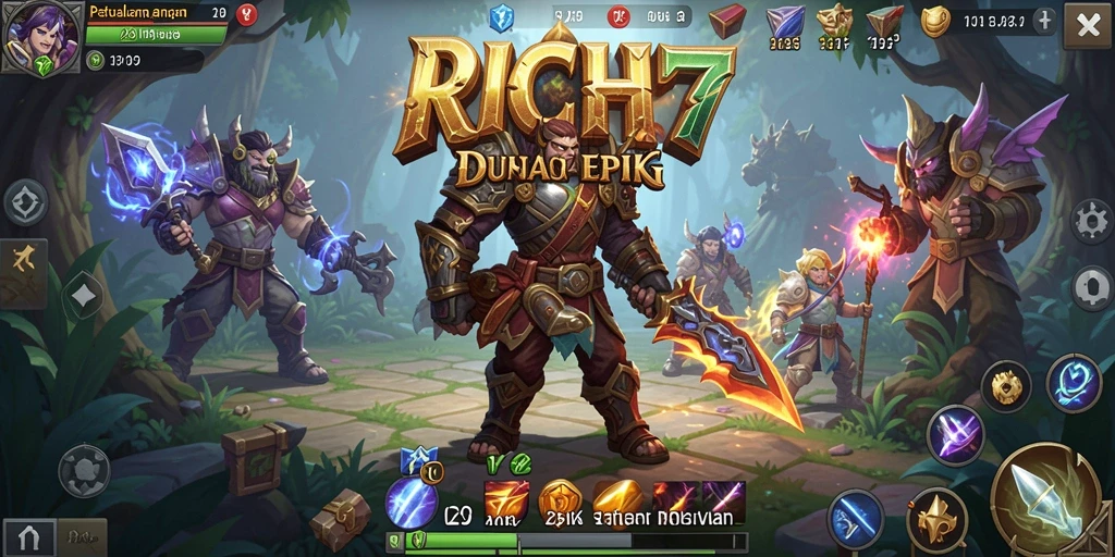 Tampilan gameplay RICH7 yang menakjubkan dalam petualangan RPG.