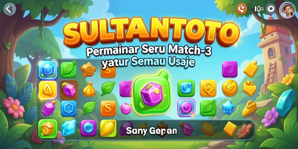 Tampilan gameplay seru dari SULTANTOTO dengan elemen Match-3.