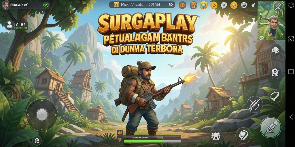 Tampilan gameplay SURGAPLAY yang menampilkan petualangan seru di dunia terbuka.